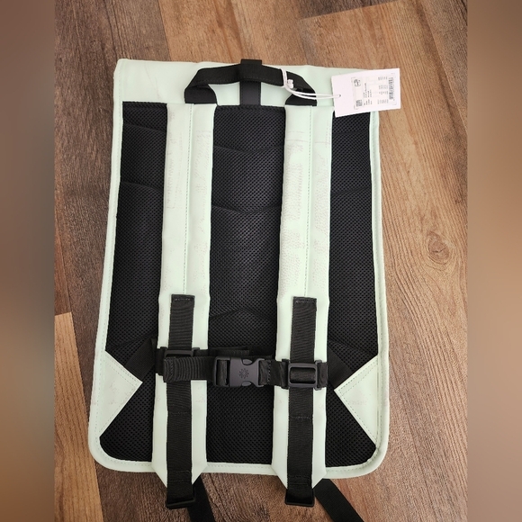 RAINS Hooded Puffer Loop Vest in Mineral with FREE Matching Backpack - Picture 12 of 15